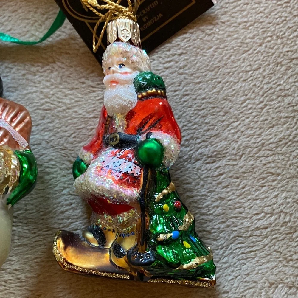 Vintage blown glass Festive Ornament Collection - Red, Green, White
